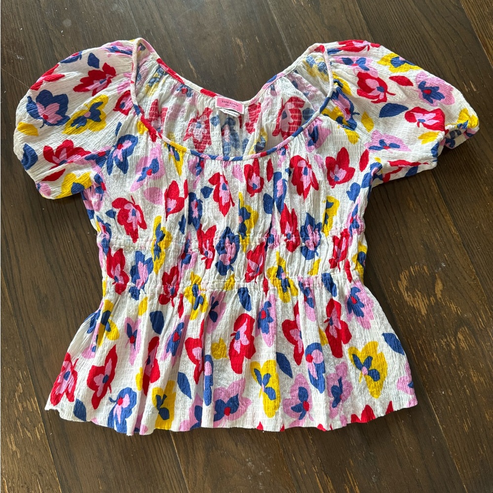 Floral Puff Sleeve Top - Multicolor